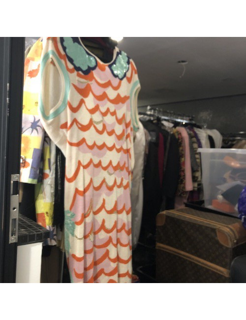 Robe Tsumori Chisato laine et sequins multicolore