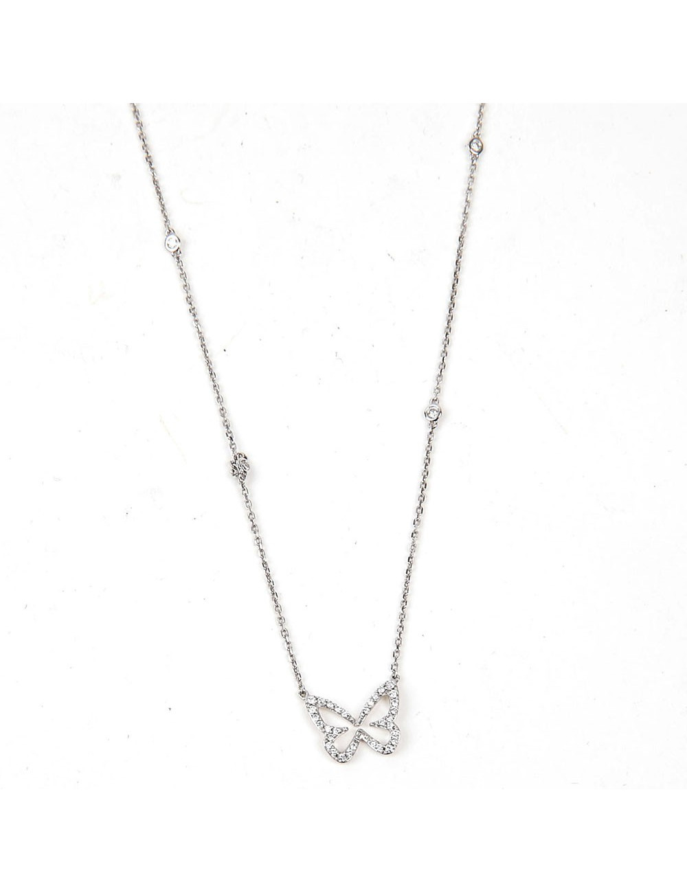 Collier Butterfly Messika or blanc diamants