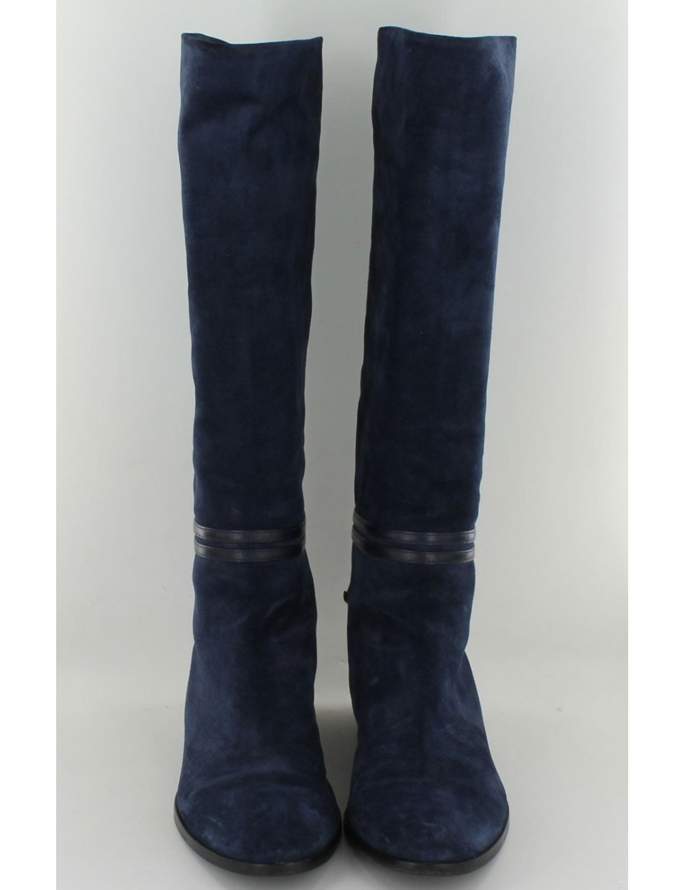 Bottes SERGIO ROSSI t 37.5 veau velours bleu