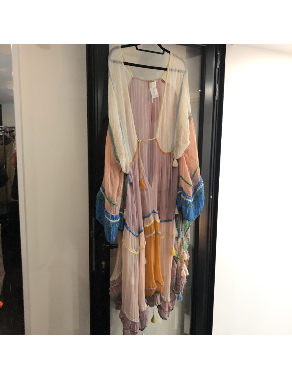 Robe Hippie chic CHLOE voile beige et multicolore en soie  