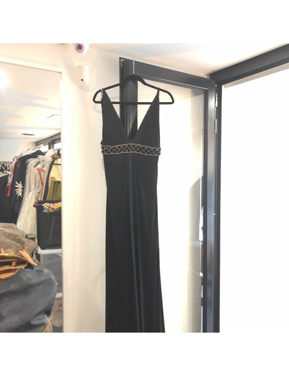 Robe longue noire ROBERTO CAVALLI Strass sous la poitrine T 40