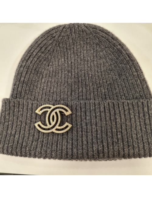 Broche strass CHANEL relief double CC