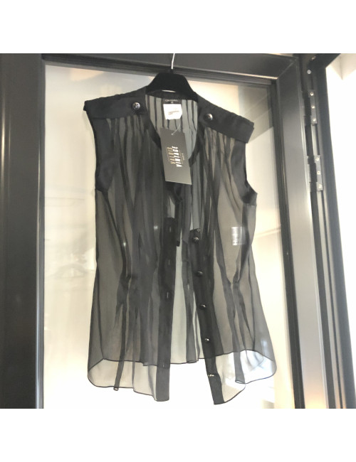 Chemisier t 34 CHANEL en soie noire