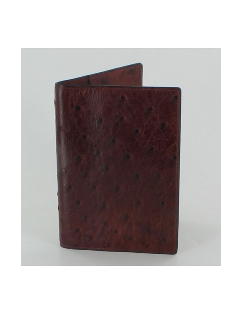 couverture d'agenda HERMES autruche bordeaux