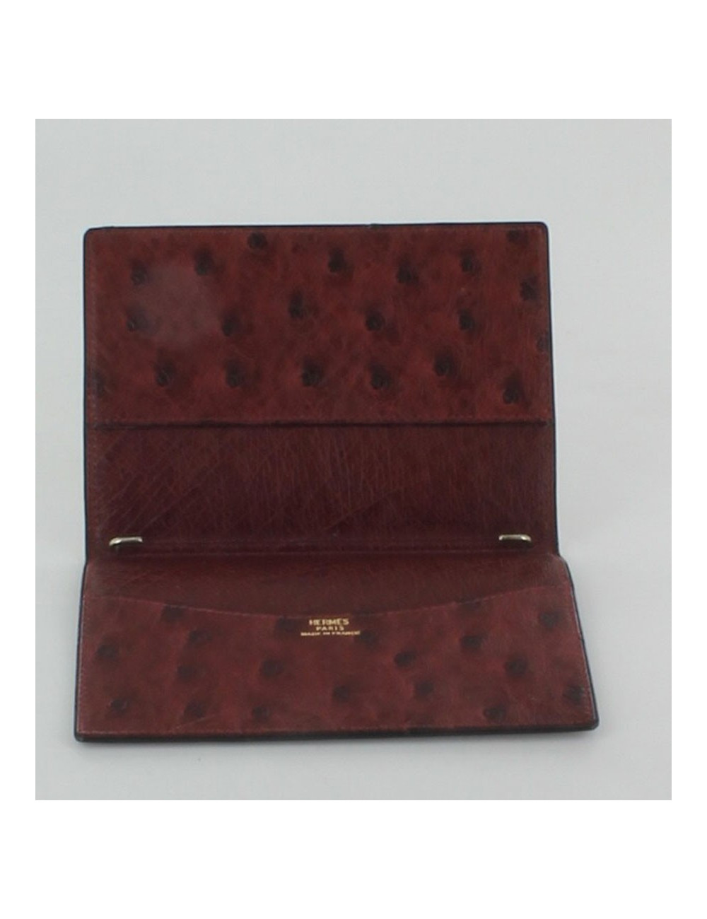 couverture d'agenda HERMES autruche bordeaux