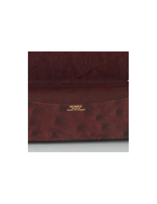 couverture d'agenda HERMES autruche bordeaux