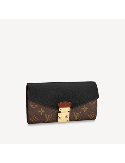 Portefeuille LOUIS VUITTON 'Pallas' en toile monogram et cuir corail