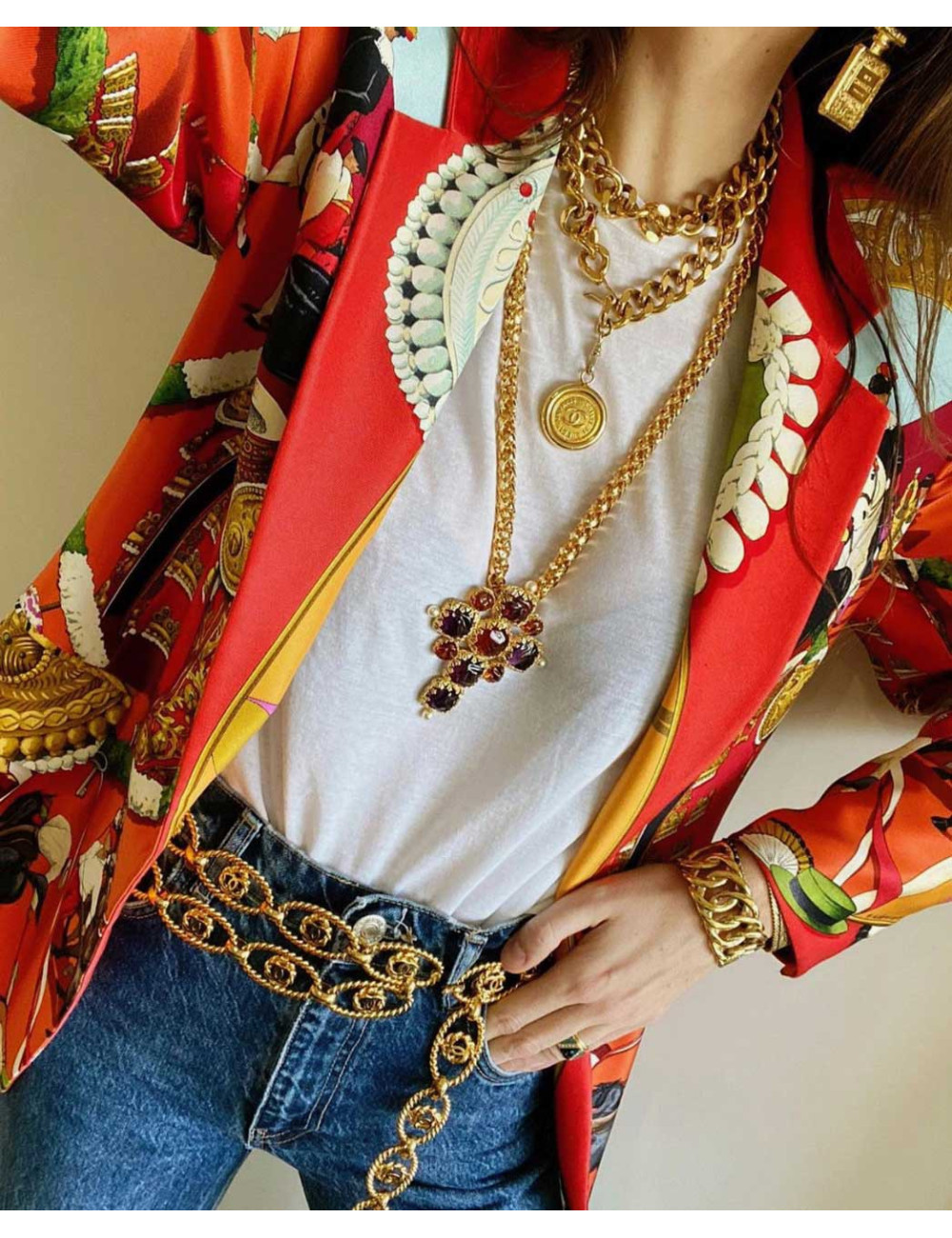 Ceinture CHANEL dorée vintage