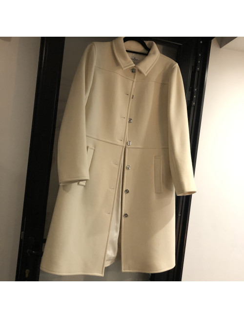 Manteau COURREGES T 42 laine blanc cassé