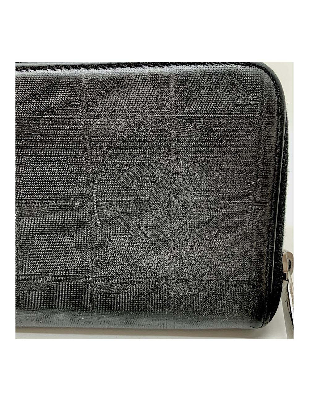 CHANEL Vintage Long Wallet in Black Leather