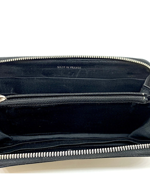 CHANEL Vintage Long Wallet in Black Leather