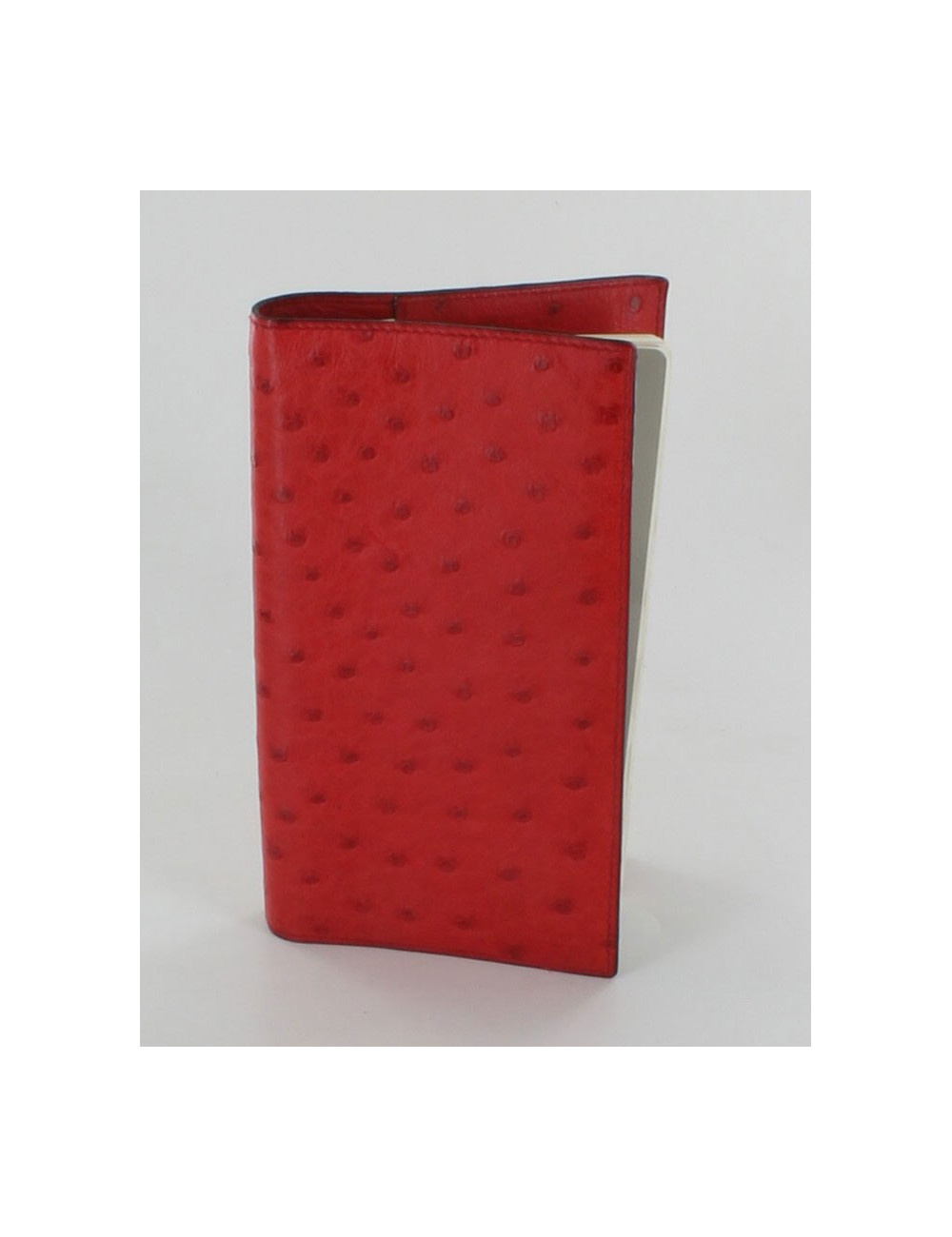 porte agenda HERMES en autruche rouge