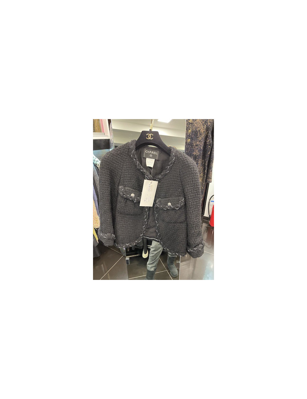 Veste CHANEL tweed noir