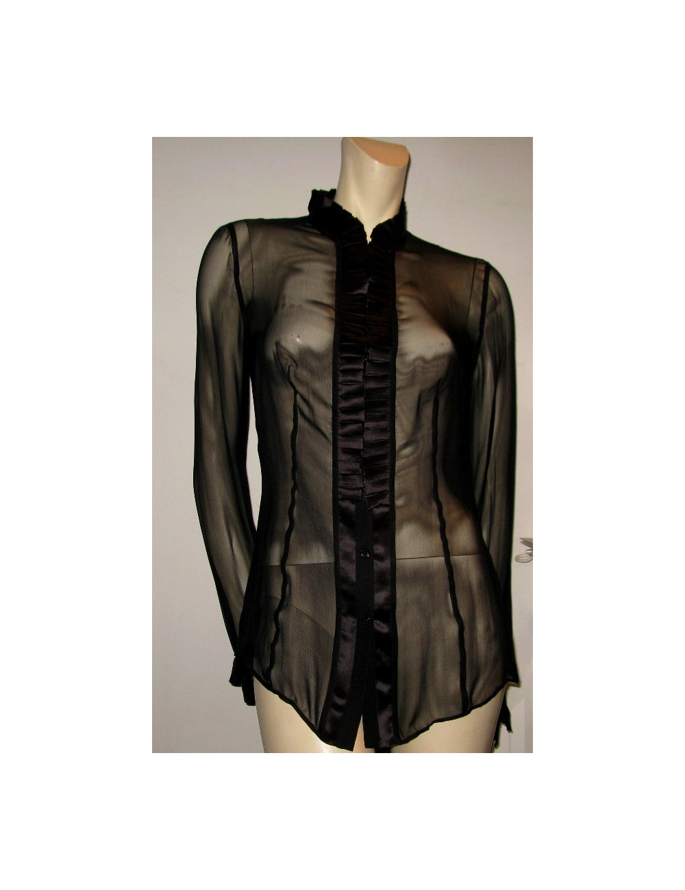 Chemisier soie transparente noire DOLCE & GABBANA