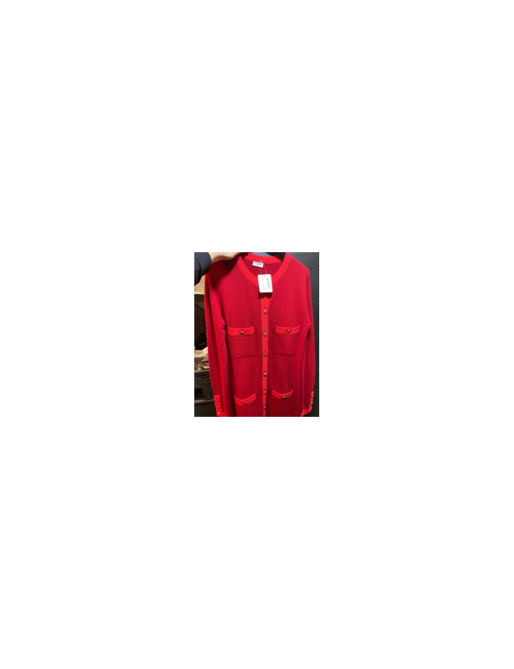 Long gilet CHANEL cachemire rouge 