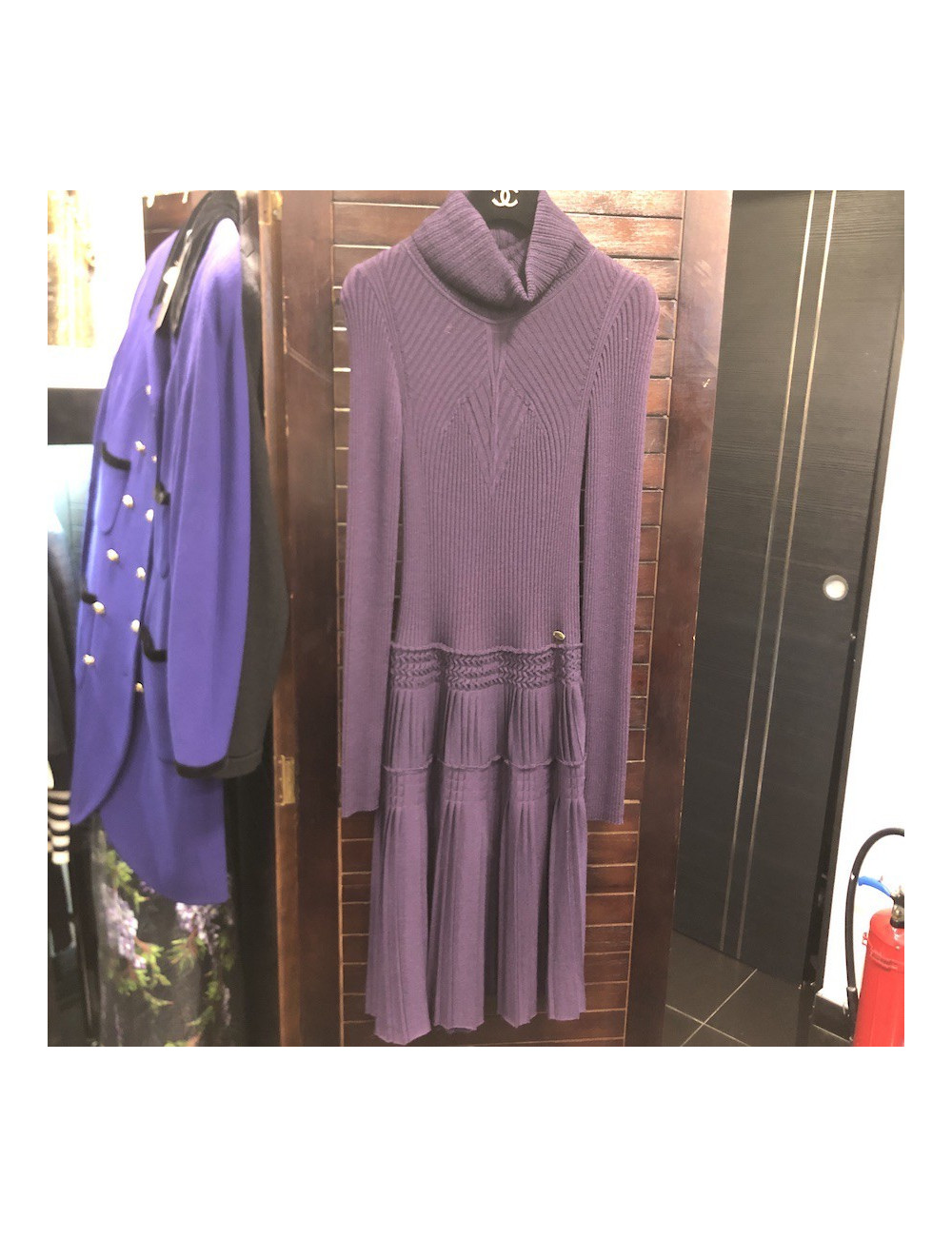 Robe CHANEL T 40 laine violette