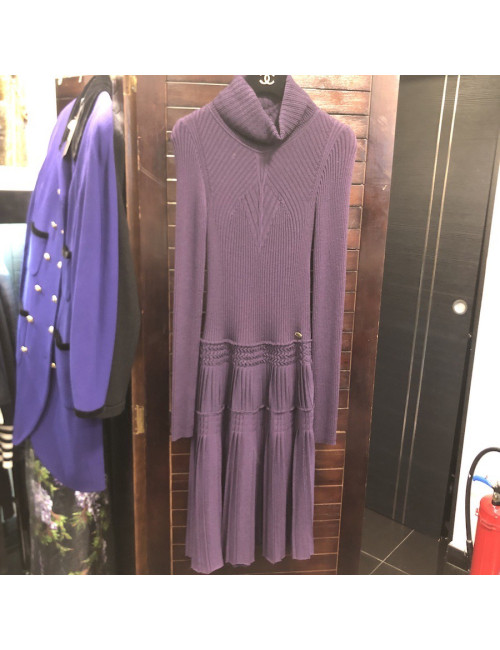 Robe CHANEL T 40 laine violette