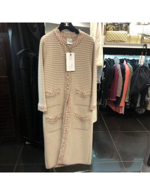 Manteau CHANEL T 38 cachemire et soie