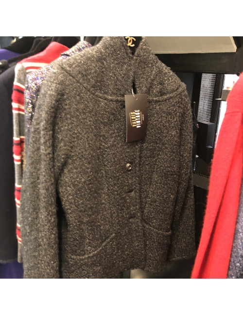 Veste CHANEL T 46 tweed gris