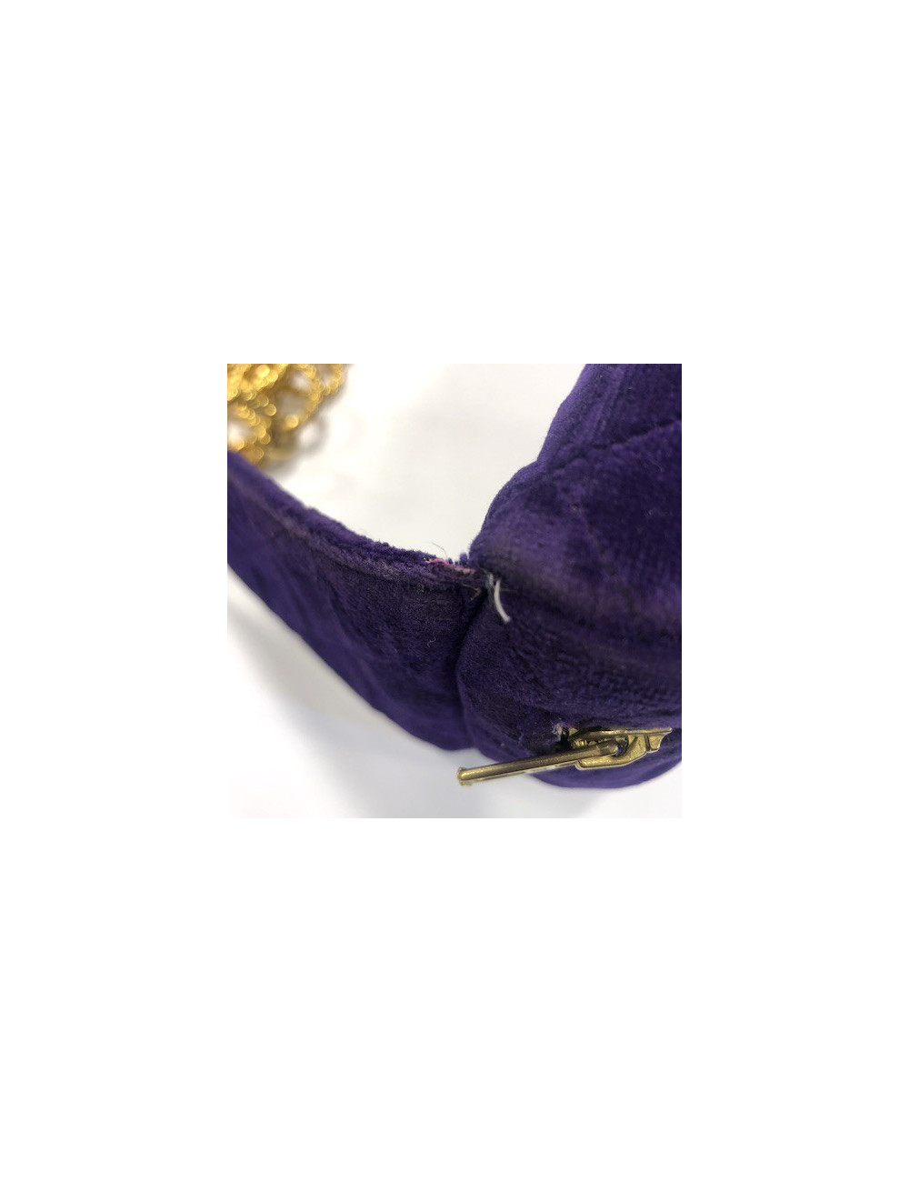 Ceinture banane CHANEL velours violet Vintage