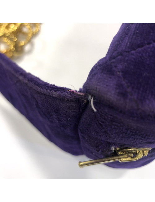 Ceinture banane CHANEL velours violet Vintage