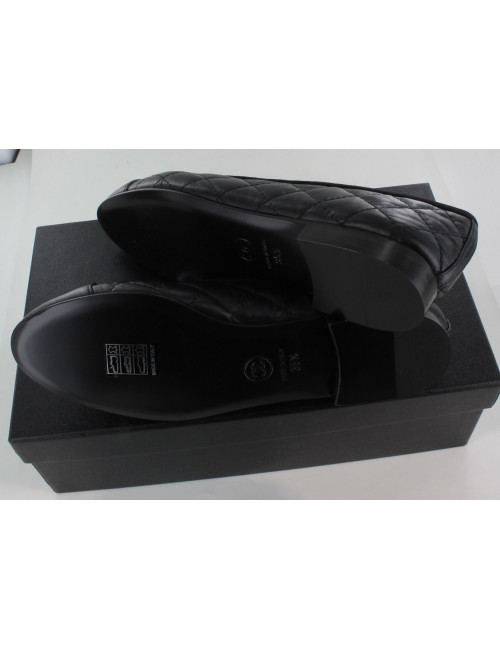 Ballerines CHANEL T 35.5 noires matelassées