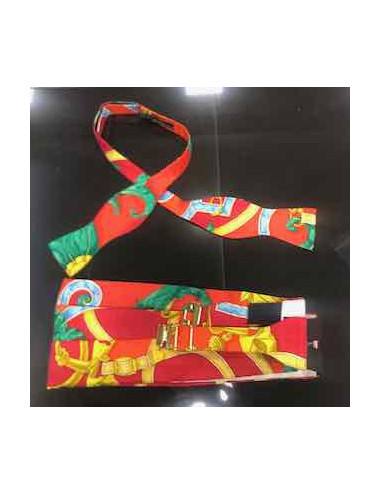 Ceinture et noeud papillon HERMES soie