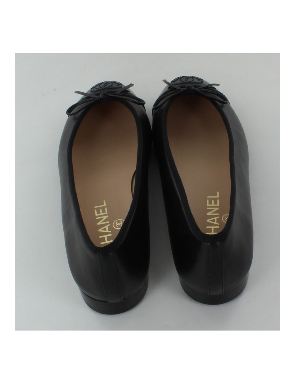 ballerines CHANEL T 35.5 CUIR NOIR
