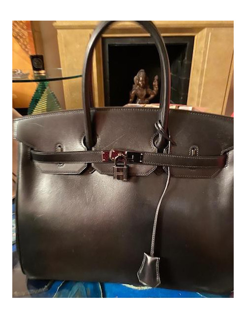 So Black Birkin 35 HERMES cuir box