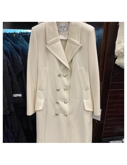 Manteau CHANEL laine blanc