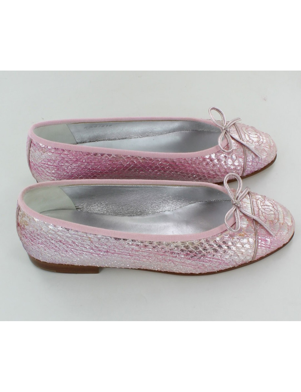 ballerines CHANEL T 36 C reptile rose