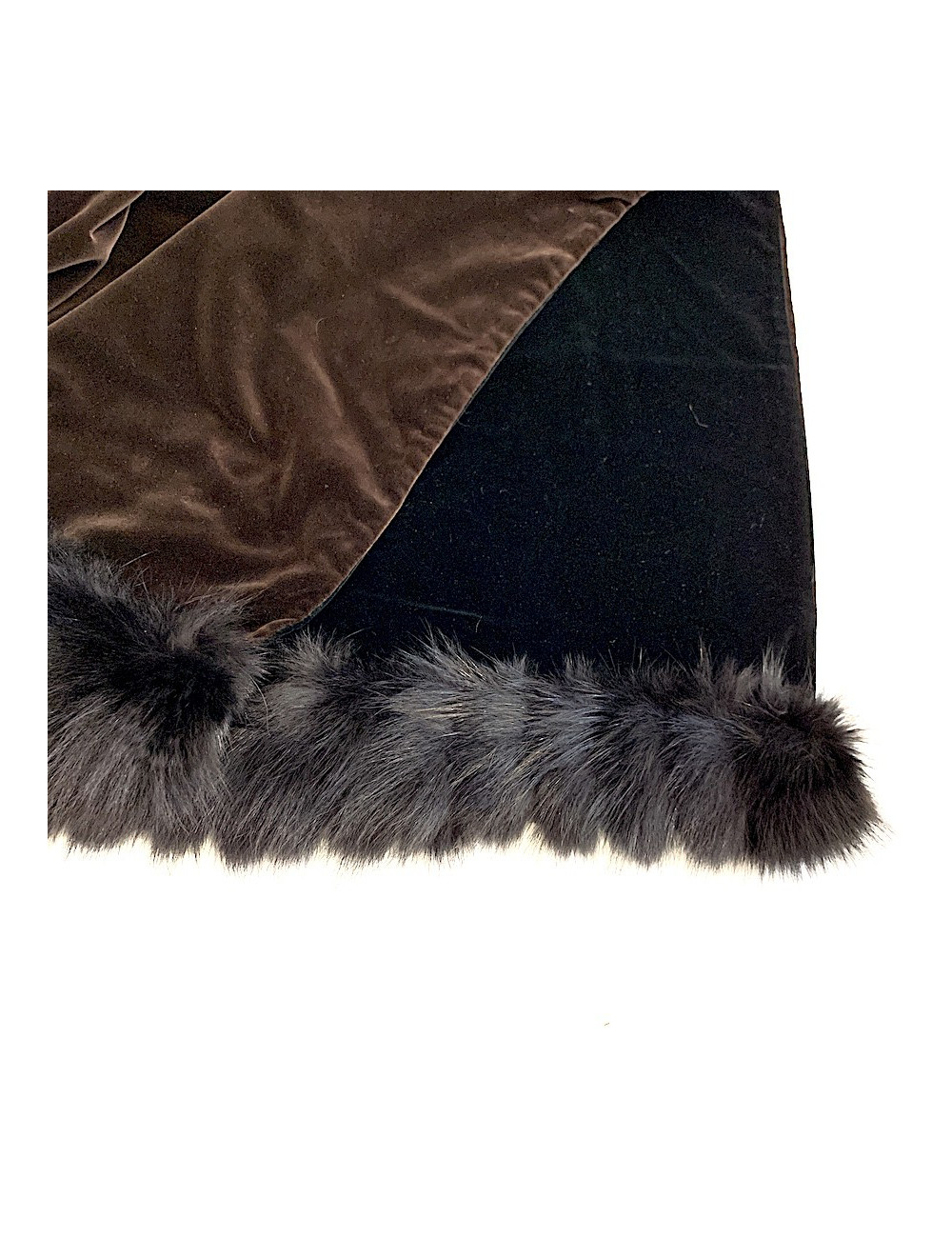 YVES SAINT LAURENT YSL reversible velvet shawl