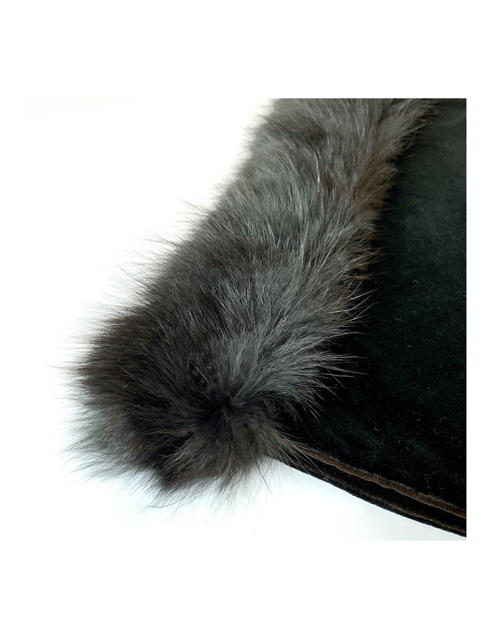 Châle YSL velours réversible noir et marron