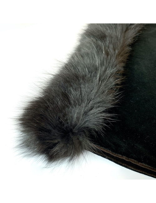 Châle YSL velours réversible noir et marron