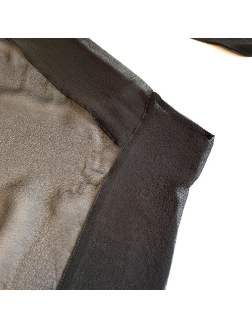 CHANEL noeud et voile de soie noire