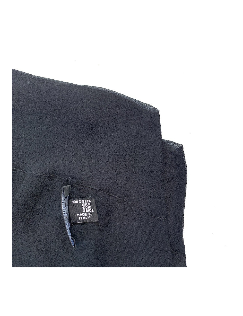 CHANEL noeud et voile de soie noire