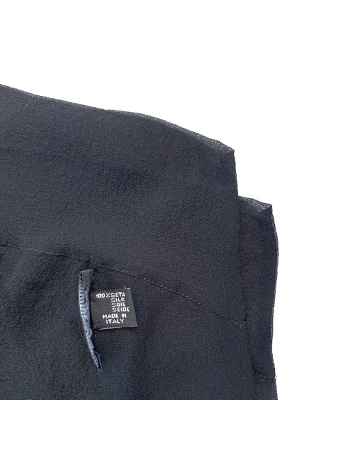 CHANEL noeud et voile de soie noire