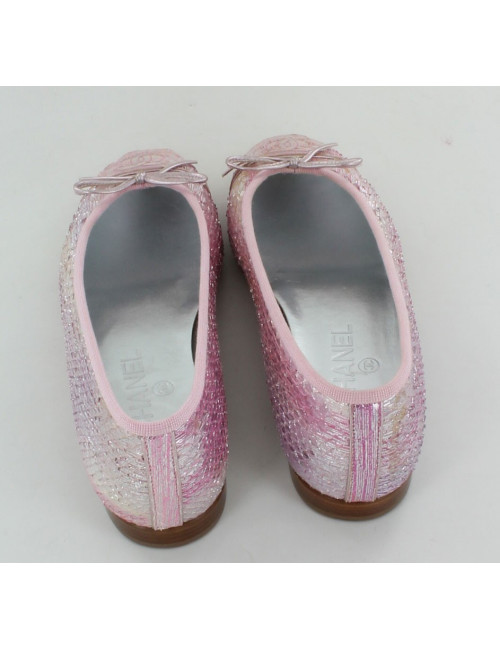 ballerines CHANEL T 36 C reptile rose