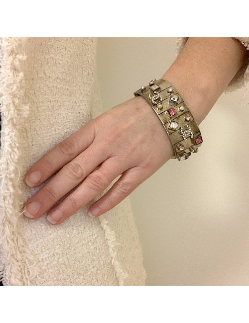 Bracelet CHANEL articulé avec strass