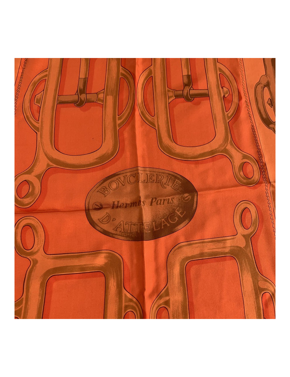 Châle HERMES Bouclerie d'attelage orange