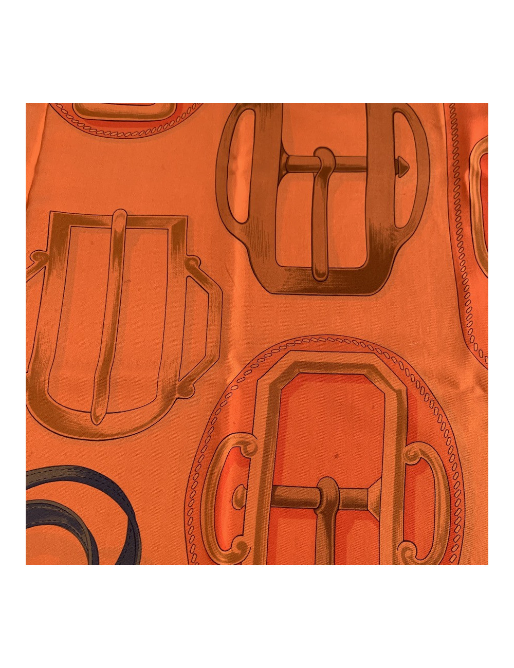 Châle HERMES Bouclerie d'attelage orange