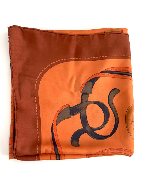 Châle HERMES Bouclerie d'attelage orange