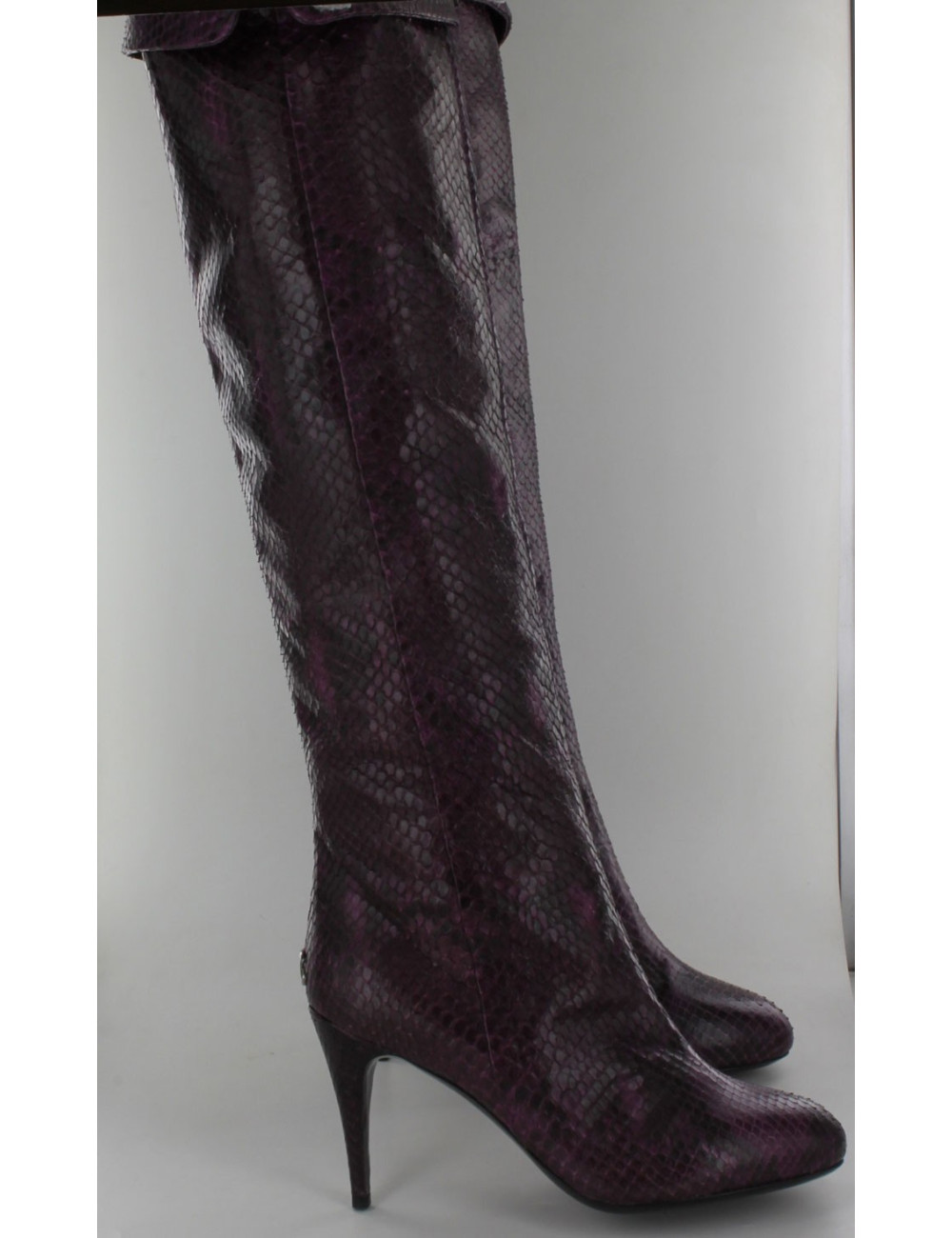 Bottes CHANEL t 38.5 python violet