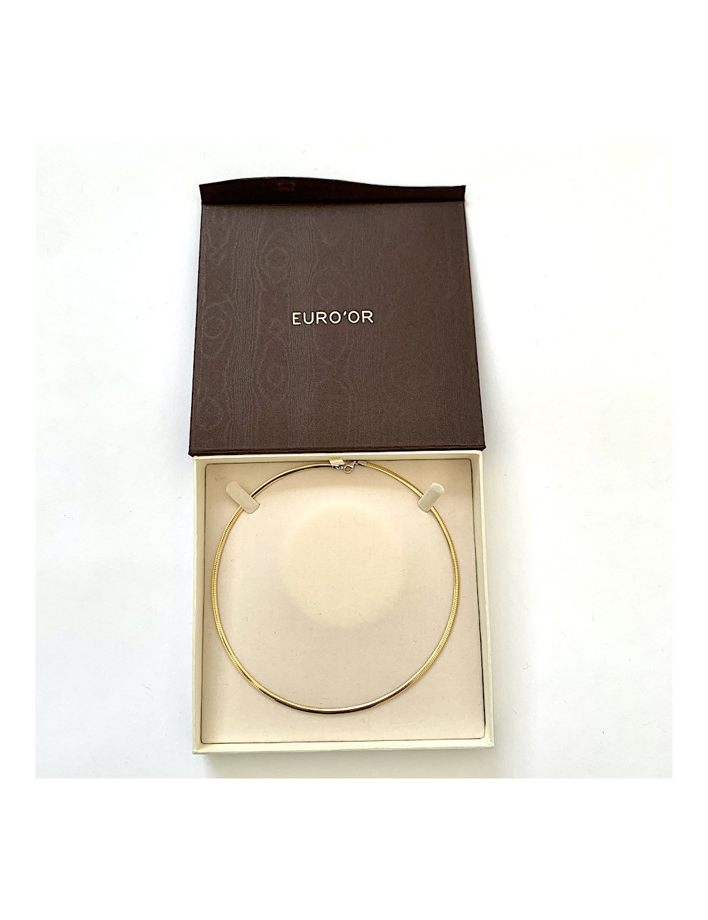 Collier plat en or blanc et or jaune