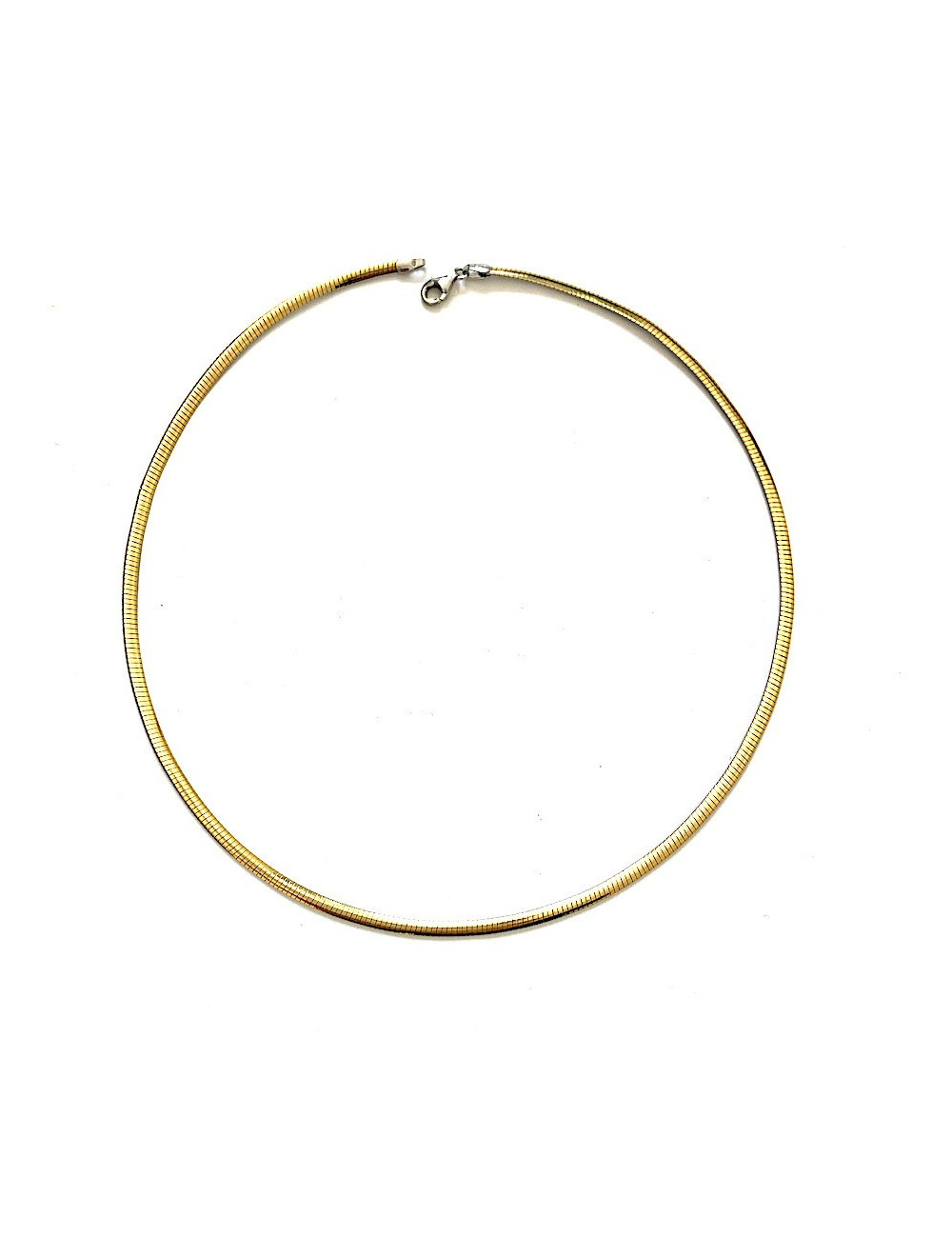Collier plat en or blanc et or jaune
