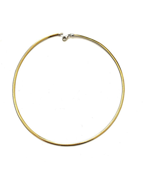 Collier plat en or blanc et or jaune
