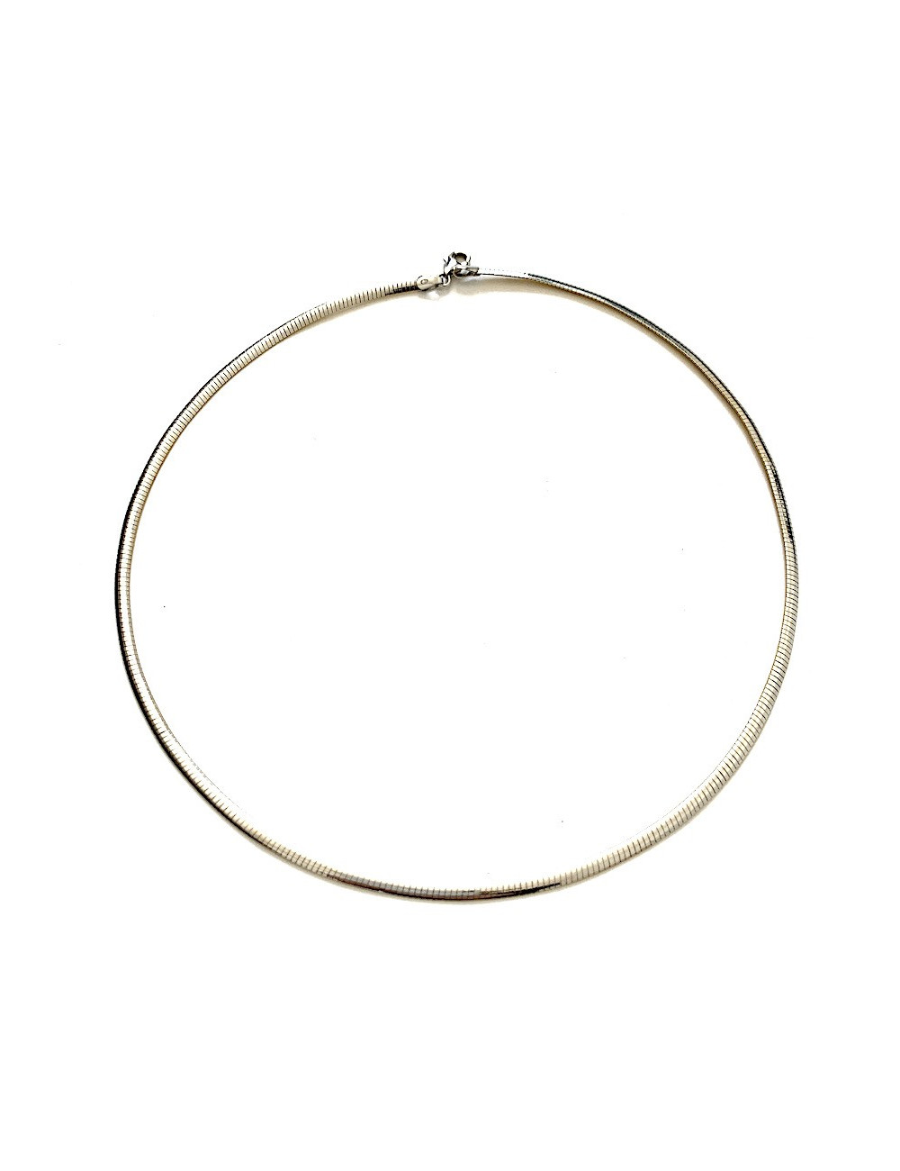Flat Mesh Necklace in White and Yellow Gold