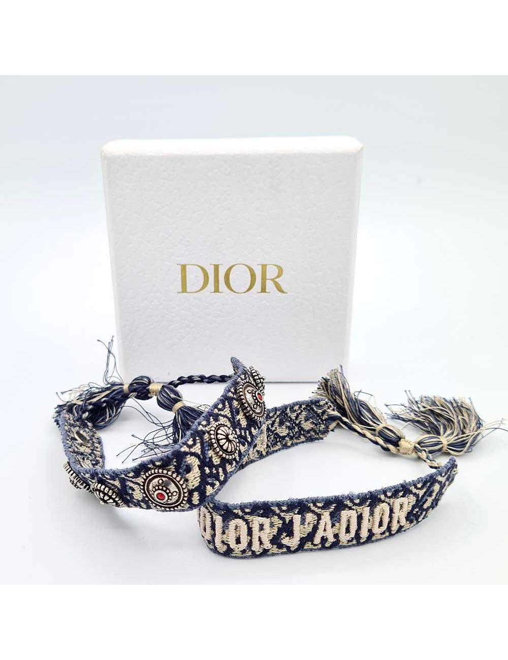 Bracelets DIOR oblique en coton bleu oblique