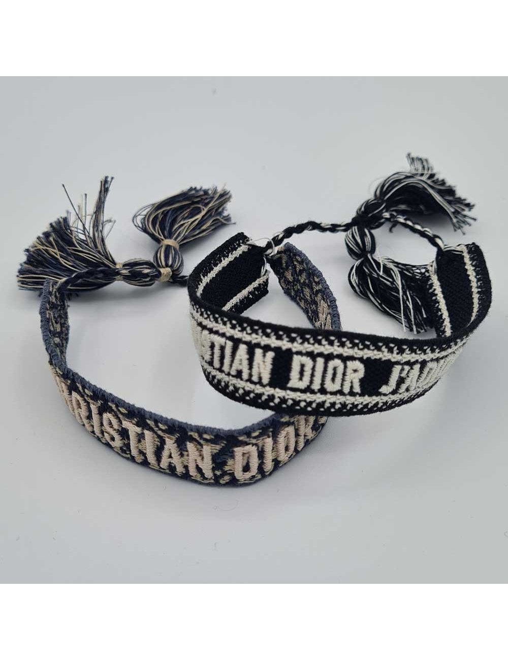 Set Bracelets DIOR j'Adior en cton oblique bleu marine