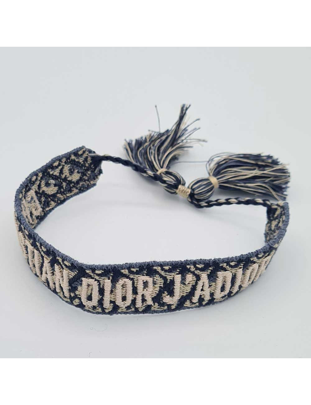 Set Bracelets DIOR j'Adior en coton oblique bleu marine